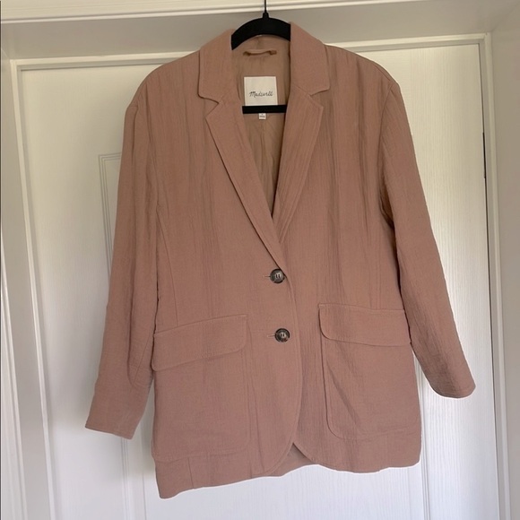 Madewell Larsen Blazer Cotton-Linen Relaxed Jacket W’s S Faded Earth Boho - Picture 2 of 16